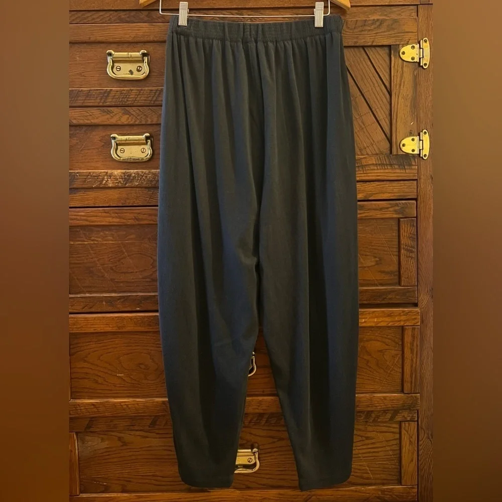 Vtg California Crazee Wear Men's Cotton Blend Pants Size M Black Baggy Parachute
